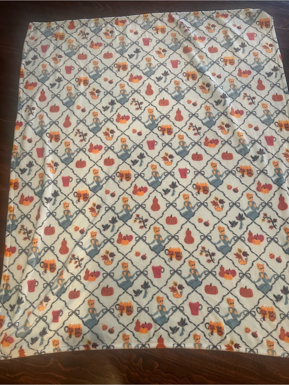 Disney Cinderella fall print pumpkin big one oversized plush blanket